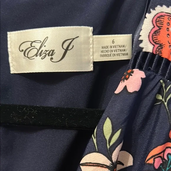 Eliza J Navy and Pink. Floral Ruffled Tiered Sundress - Picture 2 of 10